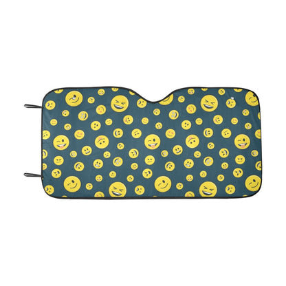 Smiley Face Emoji Print Design LKS301 Car front Windshield Sun Shade