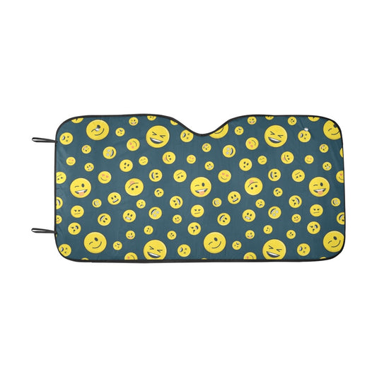 Smiley Face Emoji Print Design LKS301 Car front Windshield Sun Shade