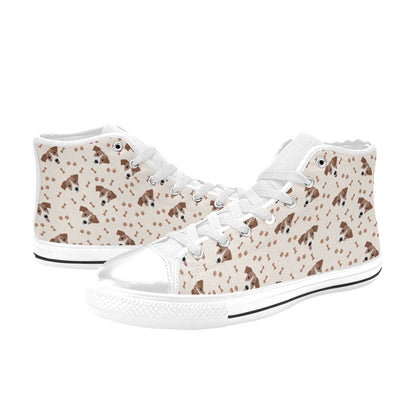 Russell Terriers Paw Print Design LKS303 High Top Women's White Shoes