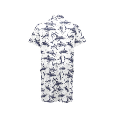 Great White Shark Pattern Print Design 02 Men's Romper