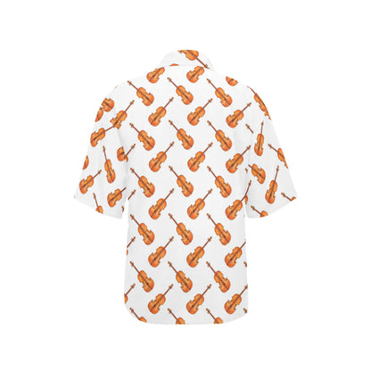 Violin Print Design LKS401 Women's Hawaiian Shirt