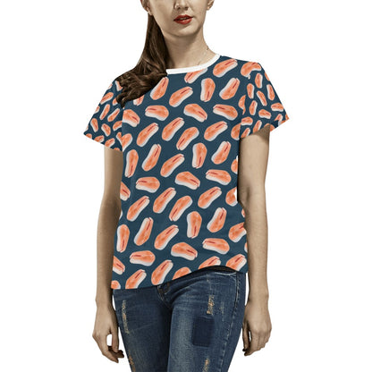 Salmon Steak Print Design LKS306 Women's  T-shirt