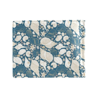 Seashell Print Design LKS308 Men's ID Card Wallet