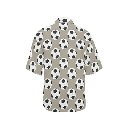 Soccer Ball Print Design LKS302 Women's Hawaiian Shirt