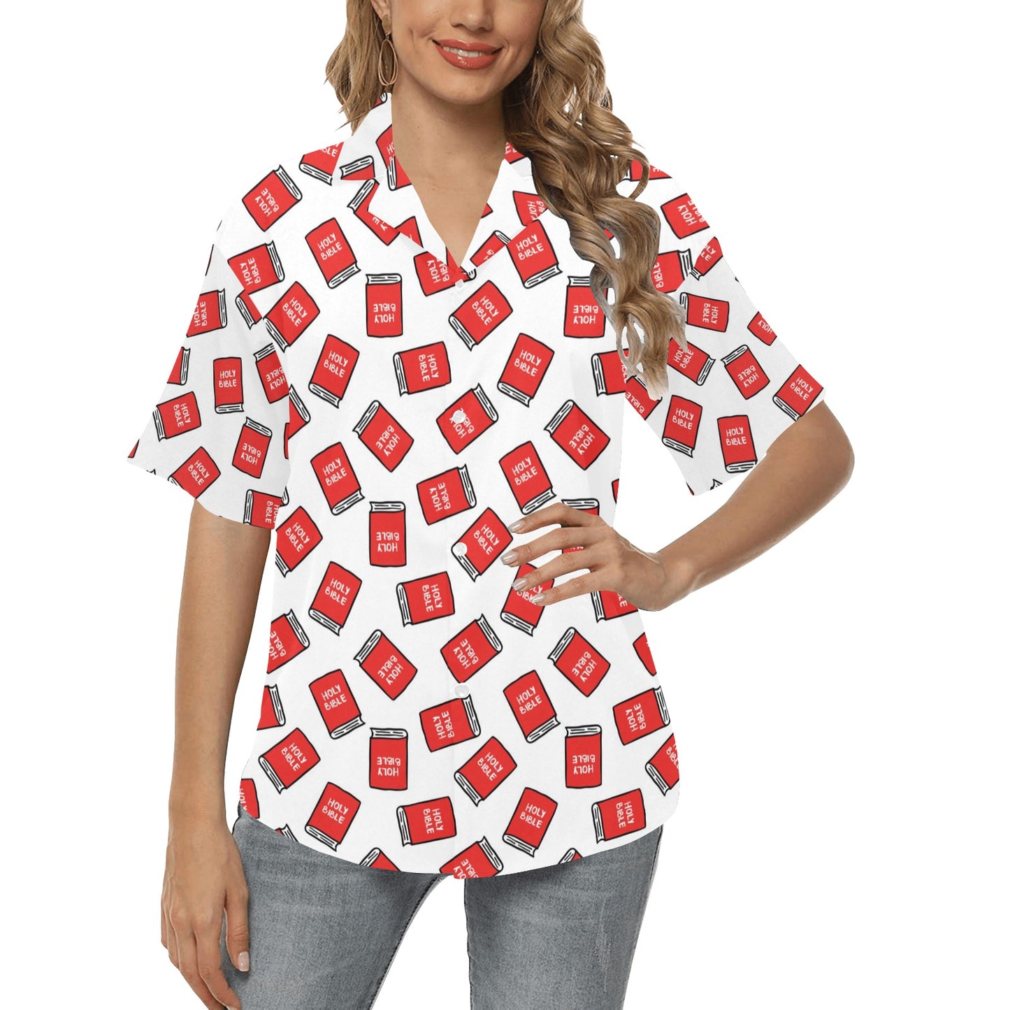 Bible Pattern Print Design 03 Women's Hawaiian Shirt