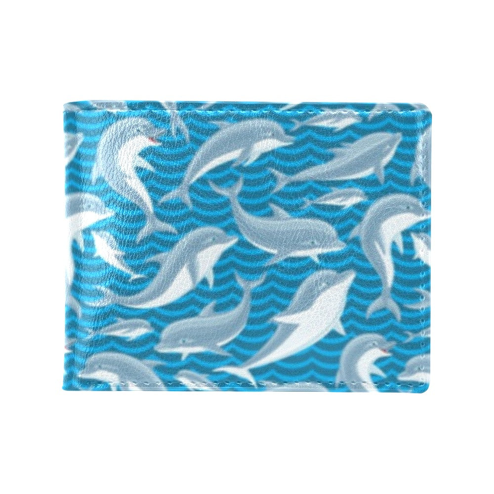 Dolphin Cute Print Pattern Men's ID Card Wallet