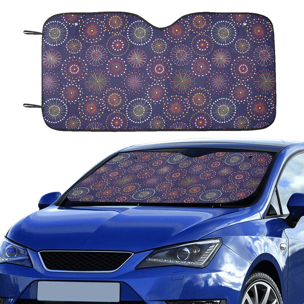 Firework Flower Style Print Design LKS302 Car front Windshield Sun Shade