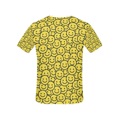 Smiley Face Emoji Print Design LKS302 Women's  T-shirt