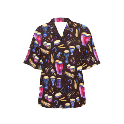Percussion Neon Pattern Print Design 04 Women's Hawaiian Shirt
