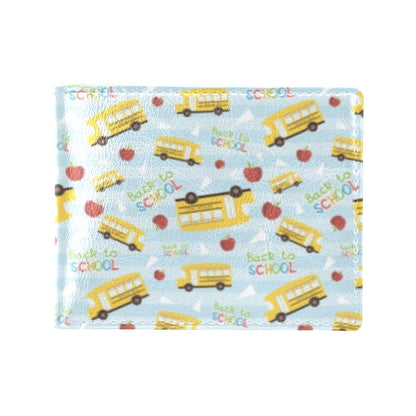 School Bus Back To School Print Design LKS303 Men's ID Card Wallet