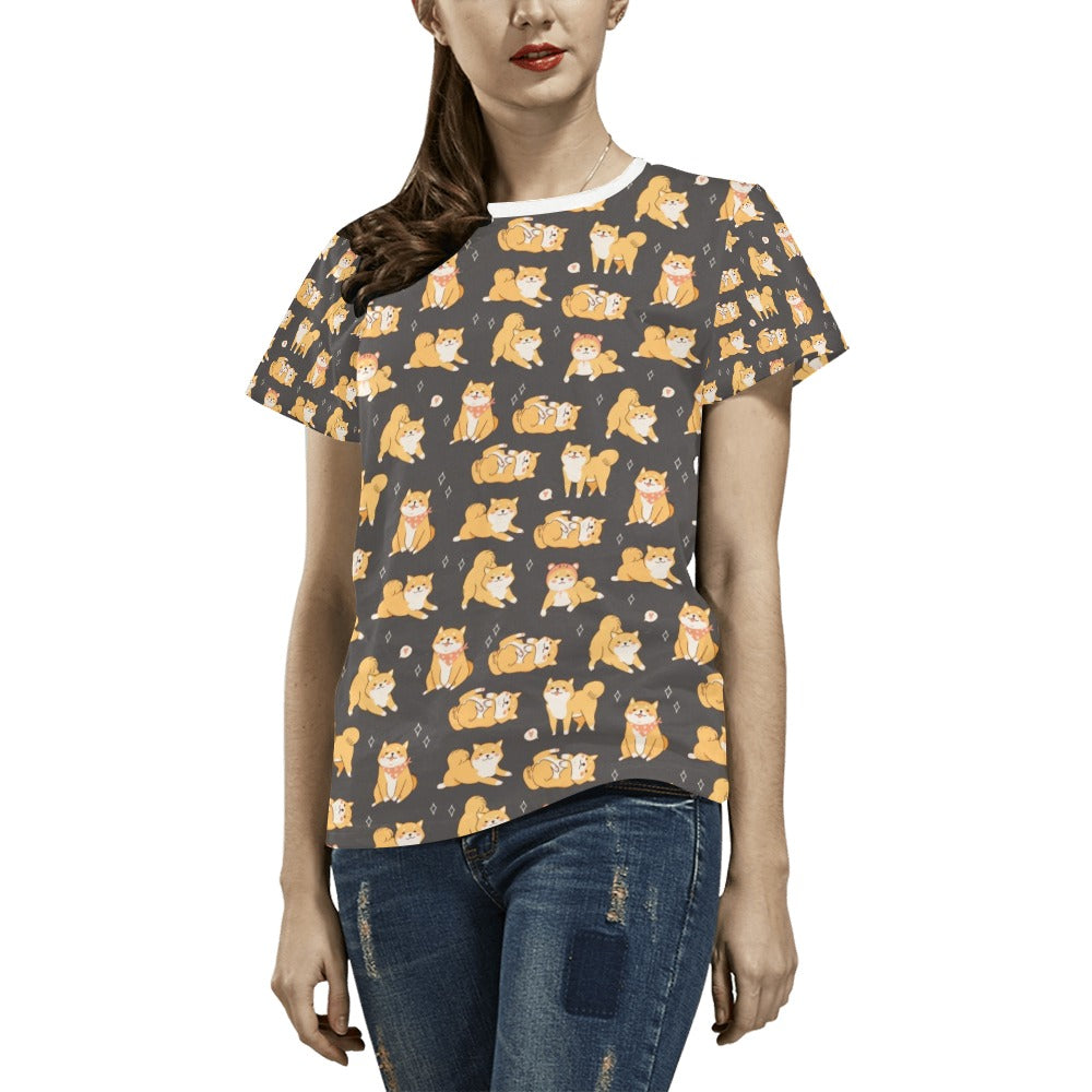 Shiba Inu Print Design LKS309 Women's  T-shirt