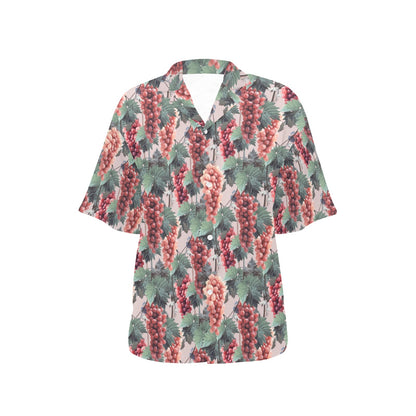 Grape Pattern Print Design GP01 Women's Hawaiian Shirt