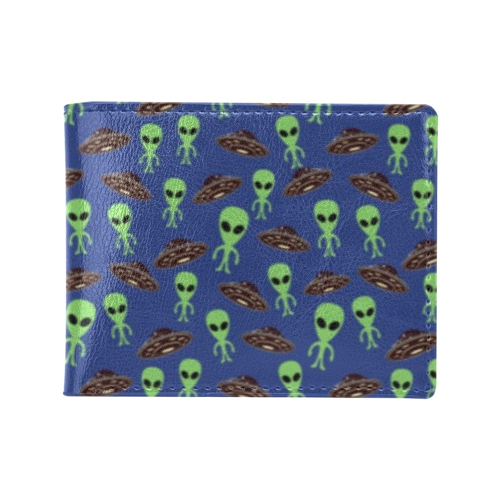 Alien Green UFO Pattern Men's ID Card Wallet