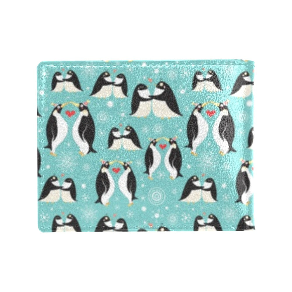 Penguin Love Print Men's ID Card Wallet