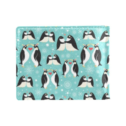 Penguin Love Print Men's ID Card Wallet