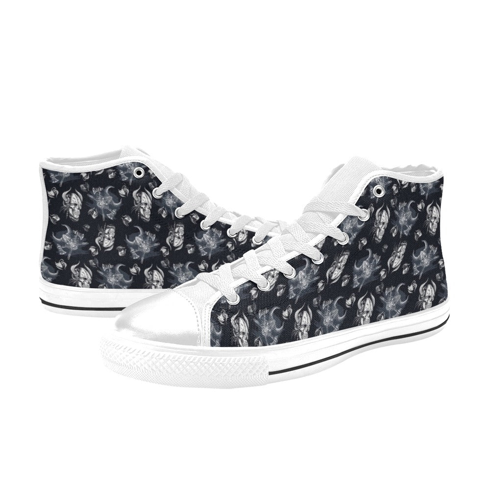 Vikings Print Design LKS304 High Top Women's White Shoes