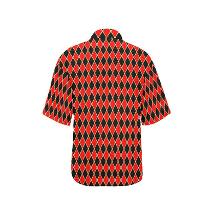 Harlequin Print Design LKS401 Women's Hawaiian Shirt