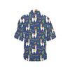 Llama Cactus Pattern Print Design 05 Women's Hawaiian Shirt