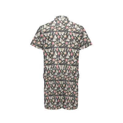 Butterfly Flower Pattern Print Design 07 Men's Romper