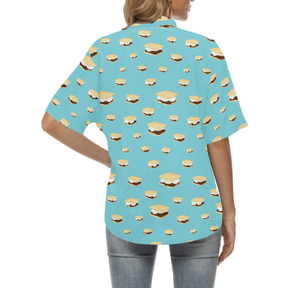 S_Mores Print Design LKS302 Women's Hawaiian Shirt