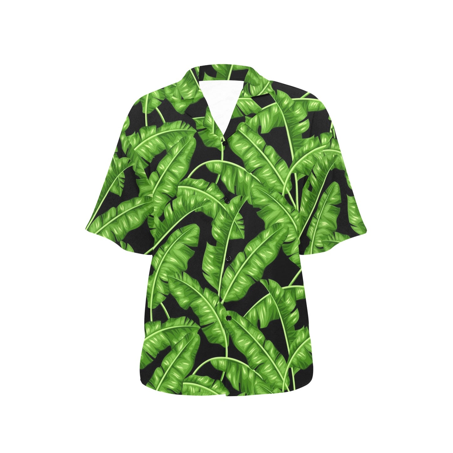 Banana Leaf Pattern Print Design BL01 Women's Hawaiian Shirt