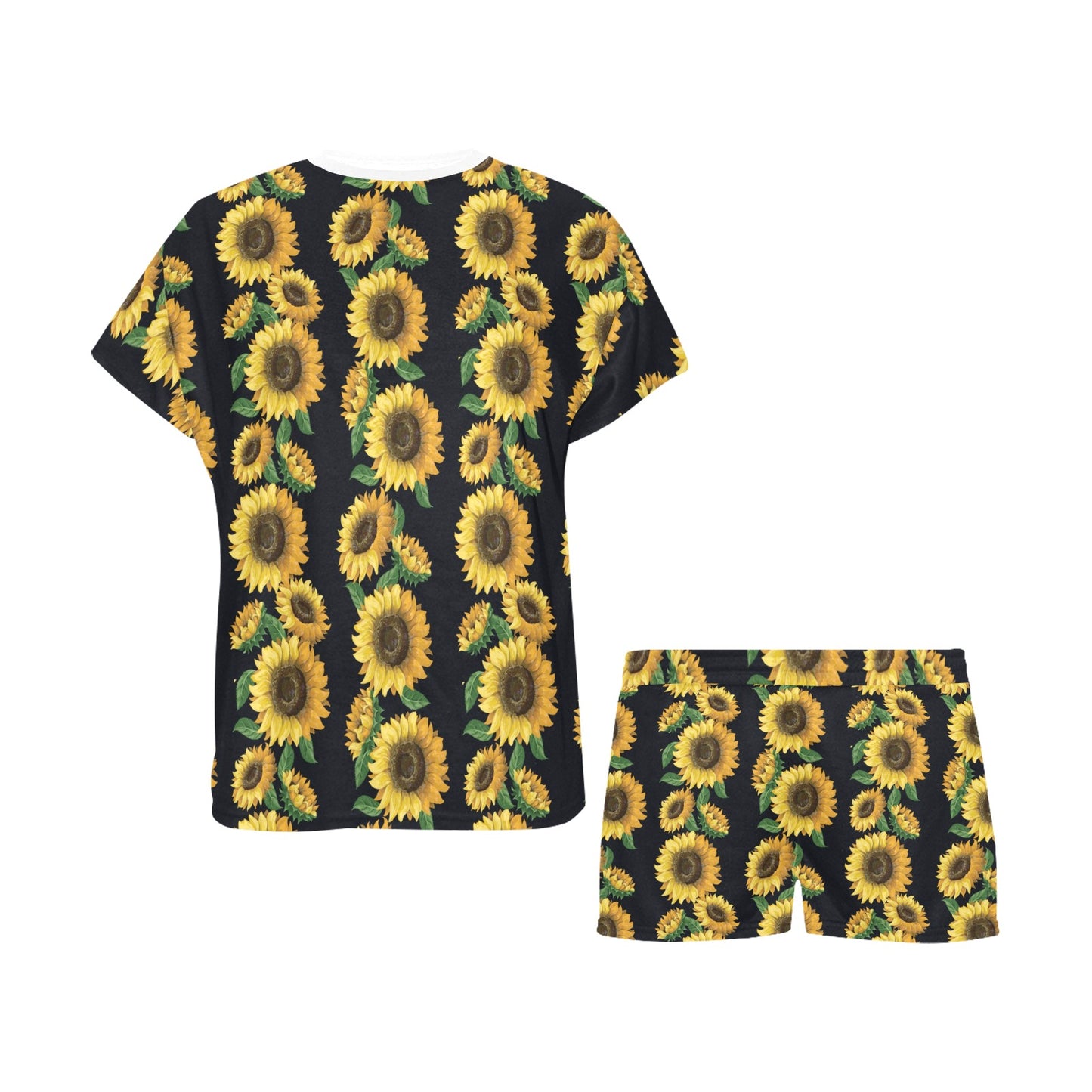 Sunflower Print Design LKS306 Women's Short Pajama Set
