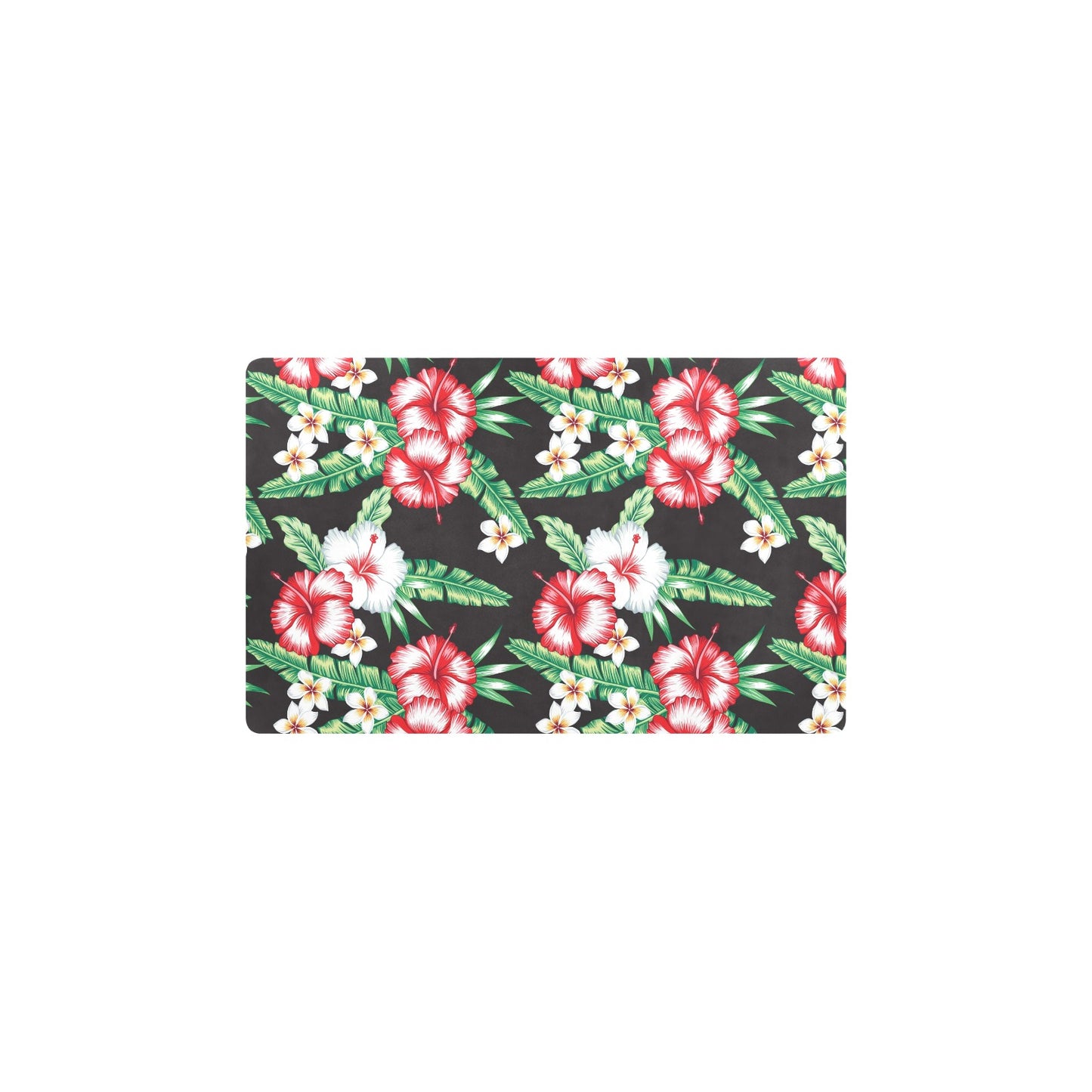 Hawaiian flower tropical leaves Kitchen Mat