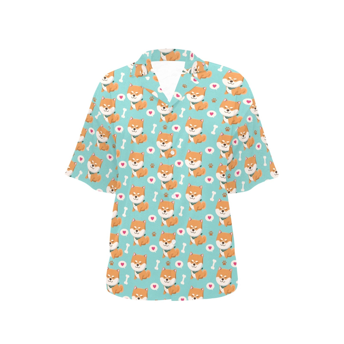 Shiba Inu Print Design LKS3013 Women's Hawaiian Shirt