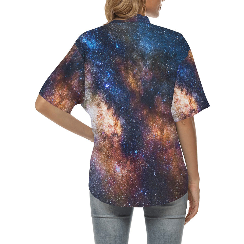 Celestial Milky way Galaxy Women's Hawaiian Shirt