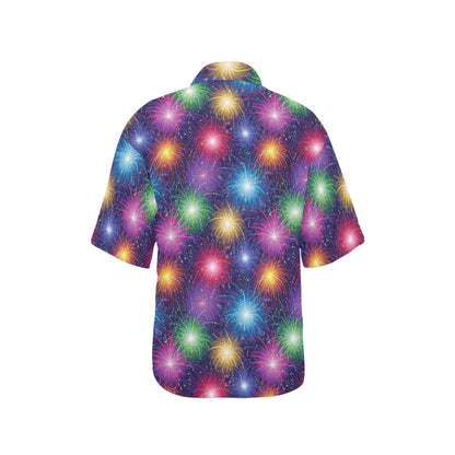 Firework Colorful Print Design LKS301 Women's Hawaiian Shirt