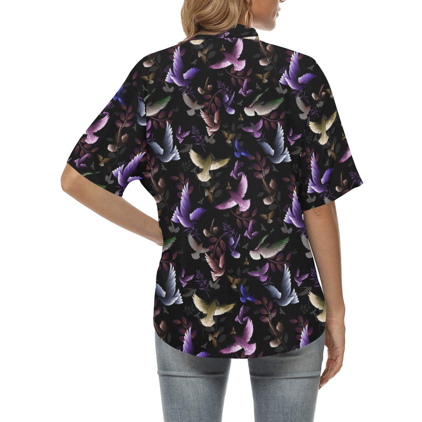 Pigeon Pattern Print Design 01 Women's Hawaiian Shirt