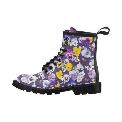 Pansy Pattern Print Design PS02 Women's Boots