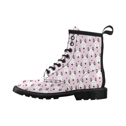 Bull Terrier Pink Print Pattern Women's Boots