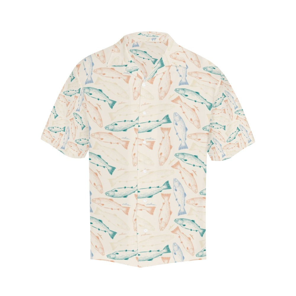 Salmon Fish Print Design LKS305 Men's Hawaiian Shirt
