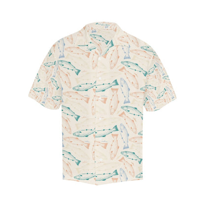 Salmon Fish Print Design LKS305 Men's Hawaiian Shirt