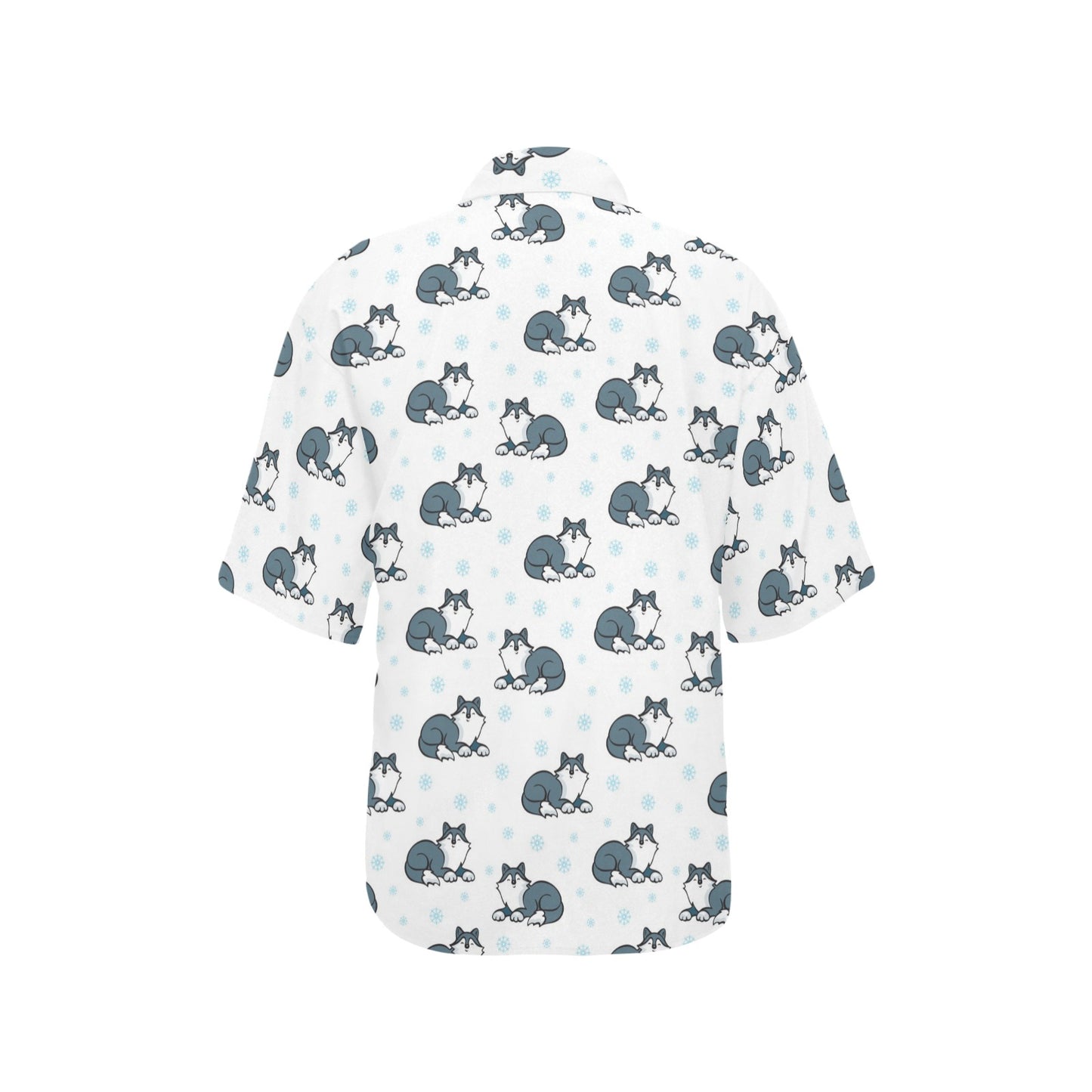 Alaskan Malamute Pattern Print Design 03 Women's Hawaiian Shirt