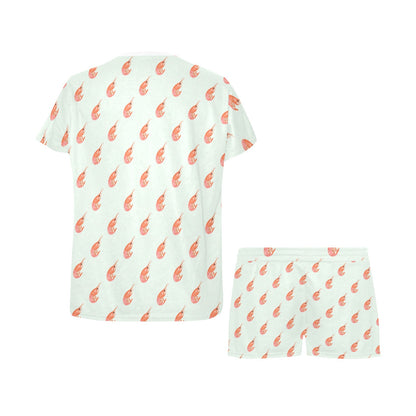 Shrimp Print Design LKS304 Women's Short Pajama Set