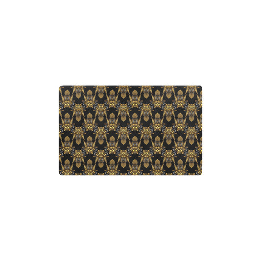Steampunk Gold Owl Design Themed Print Kitchen Mat