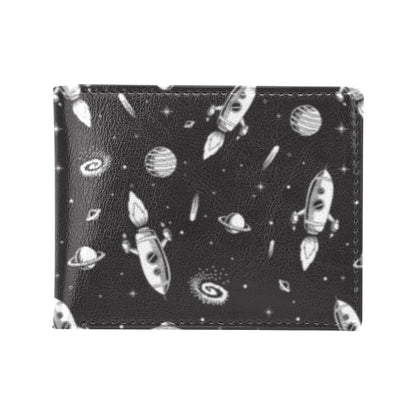 Space Rocket Print Design LKS303 Men's ID Card Wallet