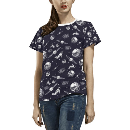 Space Astronaut Print Design LKS302 Women's  T-shirt