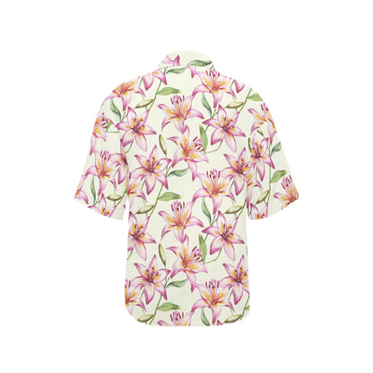 Lily Pattern Print Design LY011 Women's Hawaiian Shirt