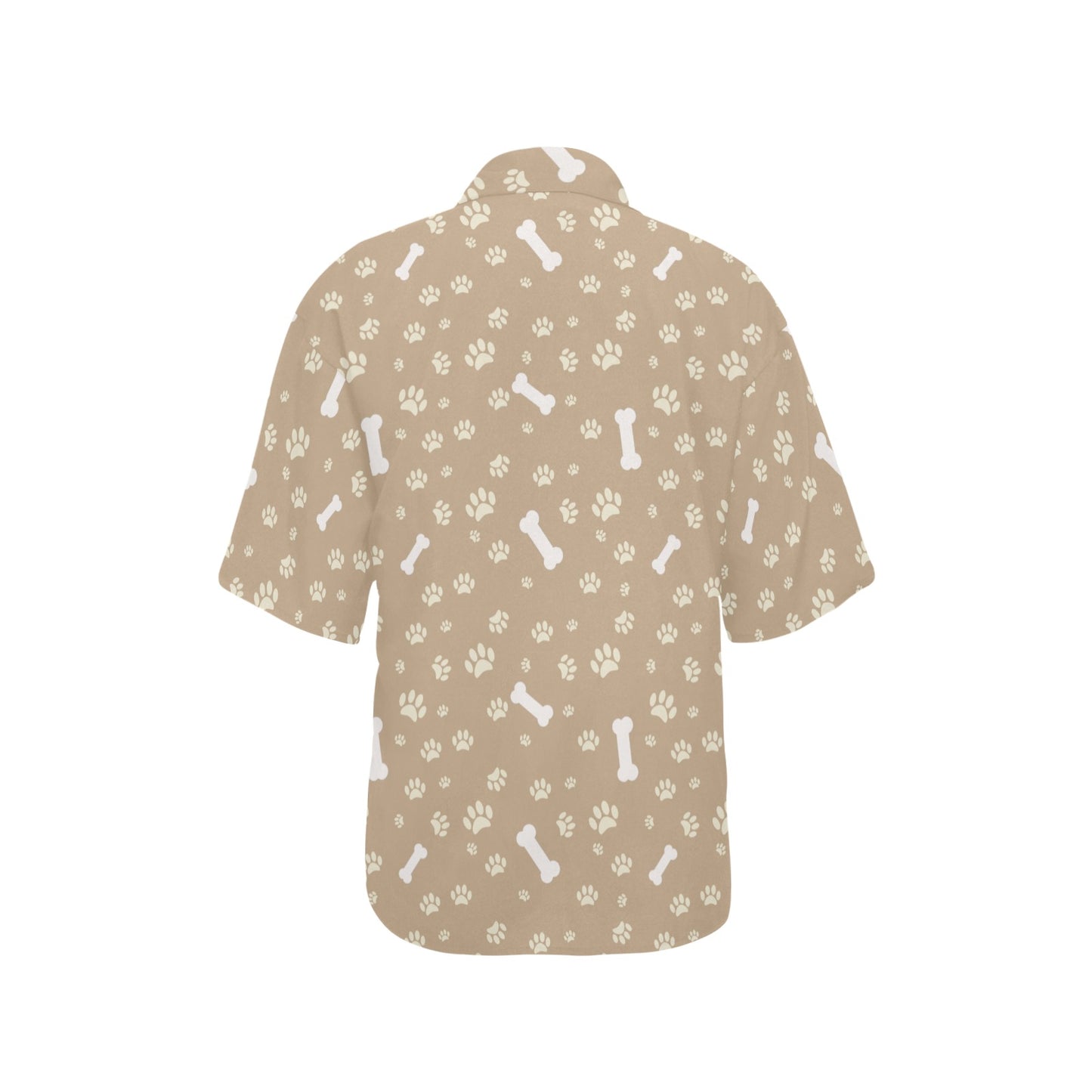 Dog Bone Paw Pattern Print Design 01 Women's Hawaiian Shirt