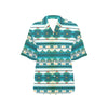 Blue Tribal Aztec Women's Hawaiian Shirt