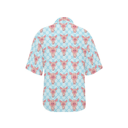 Pig Print Design LKS402 Women's Hawaiian Shirt