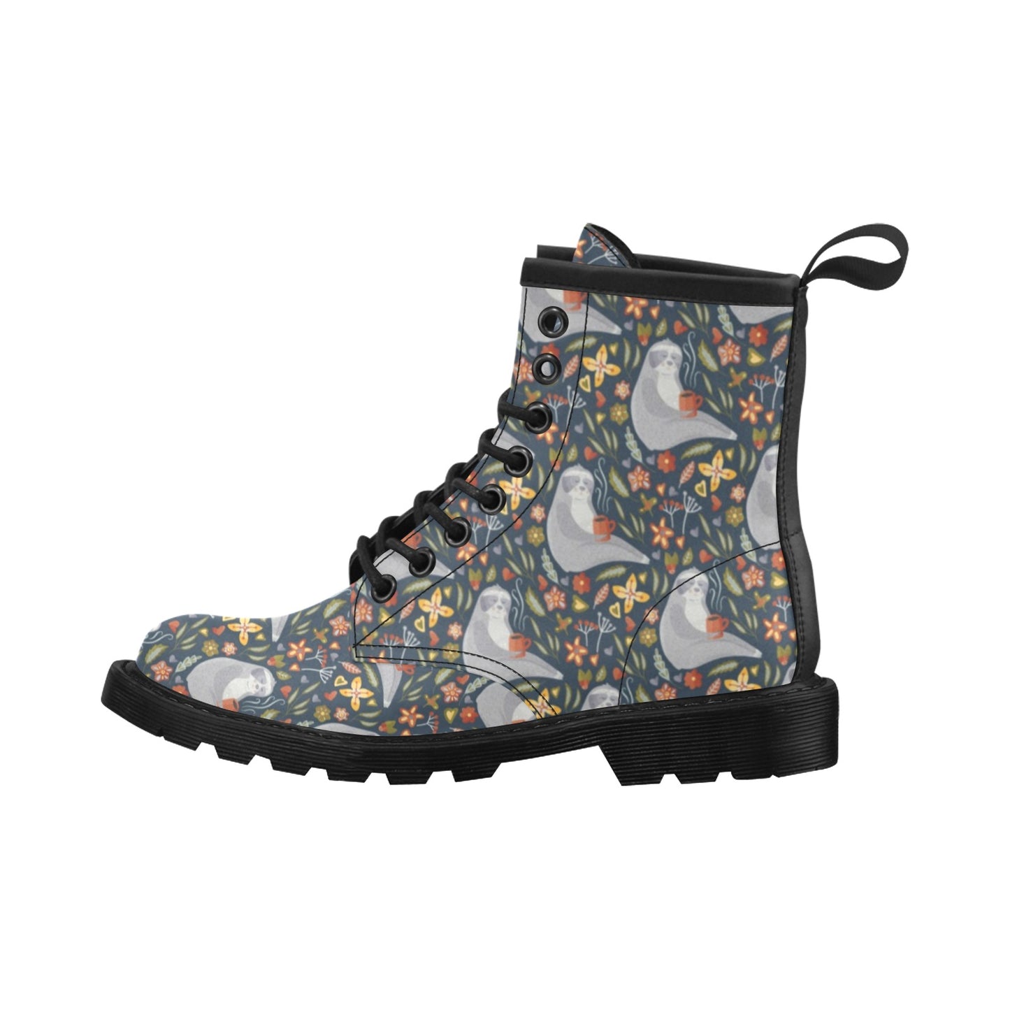Sloth Print Design LKS303 Women's Boots