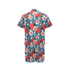 Red Hibiscus Blue Scene Men's Romper