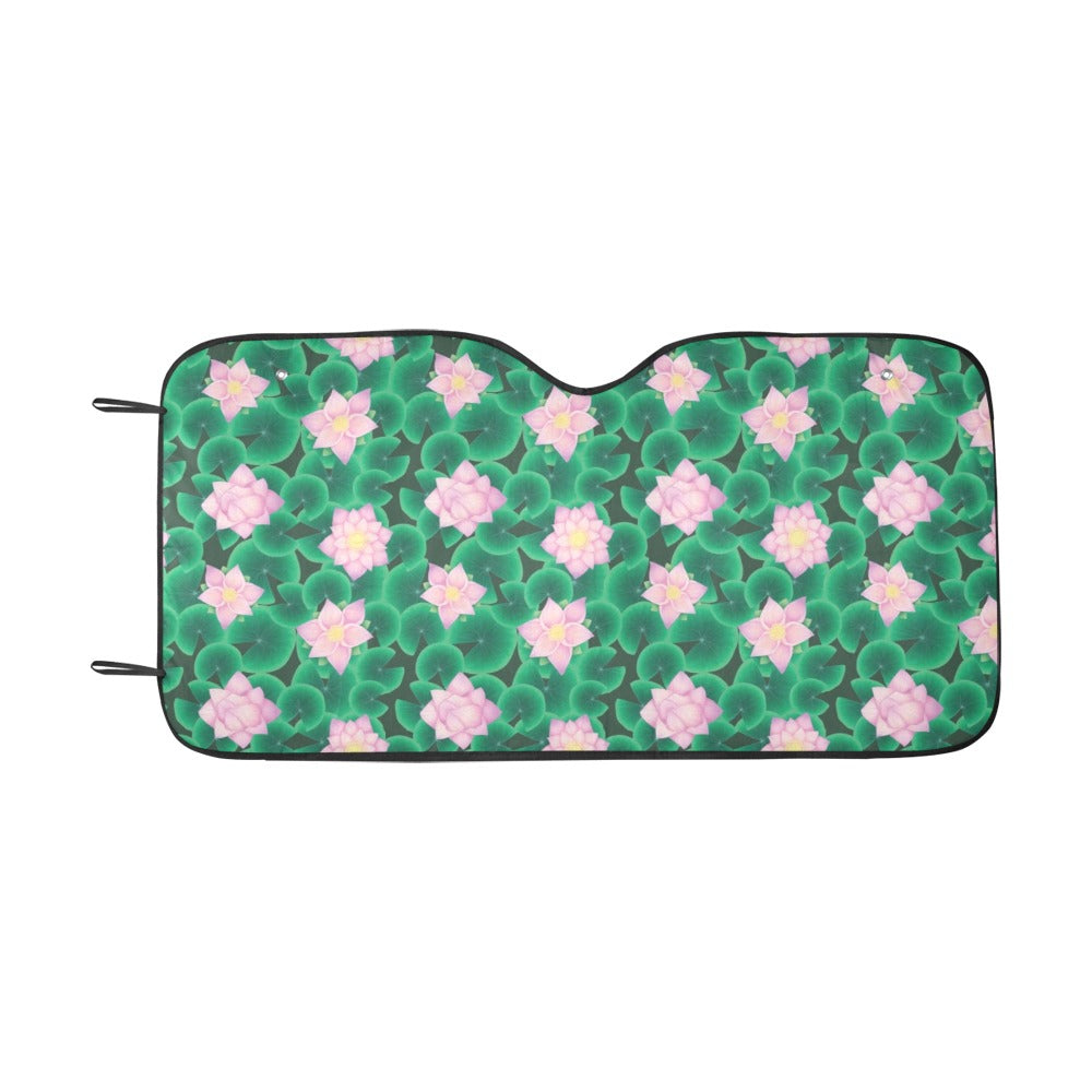 Water Lily Print Design LKS303 Car front Windshield Sun Shade