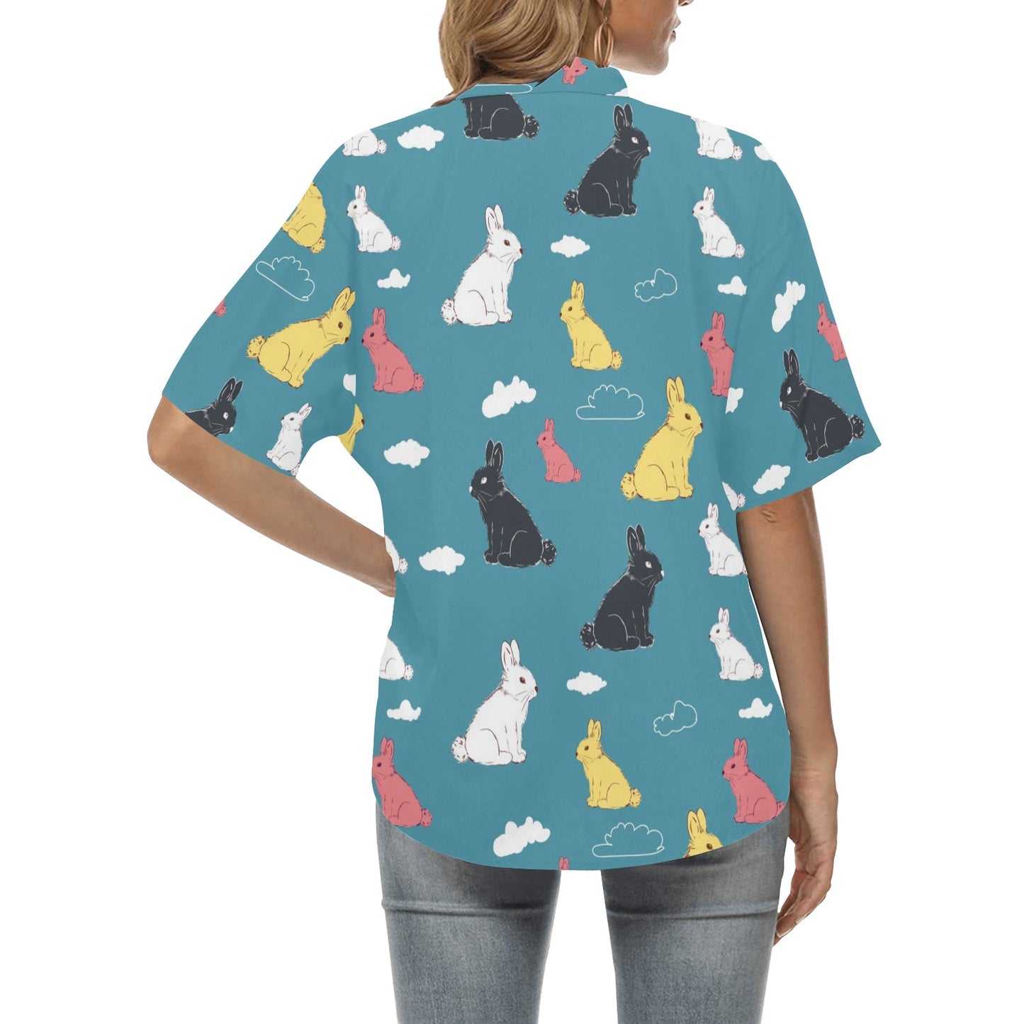 Rabbit Pattern Print Design RB014 Women's Hawaiian Shirt