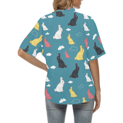 Rabbit Pattern Print Design RB014 Women's Hawaiian Shirt
