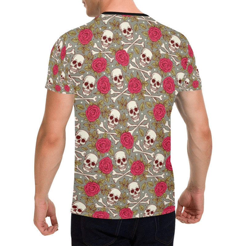 Skull Bone Rose Print Design LKS303 Men's All Over Print T-shirt